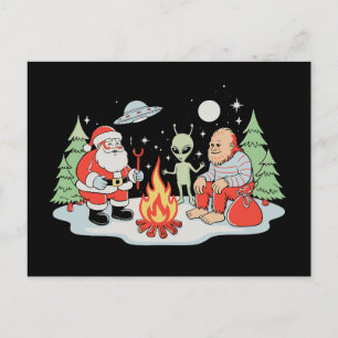 Tomte Bigfoot Utomjording Läggereld Jul Högtid Helg Vykort