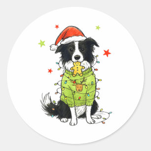 Tomte Border Collie Jul Border Collie Hund Mo Runt Klistermärke