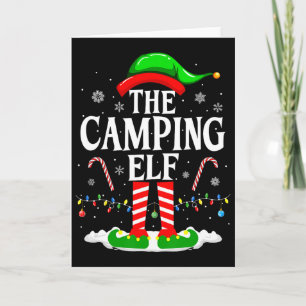Tomte Camping Xmas Roliga Matchande Familjegrupp C Kort