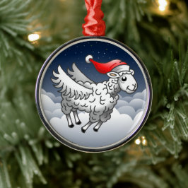 Tomte Claus flygande jul får Julgransprydnad Metall
