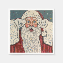Tomte Claus Förvånad Pappersservett