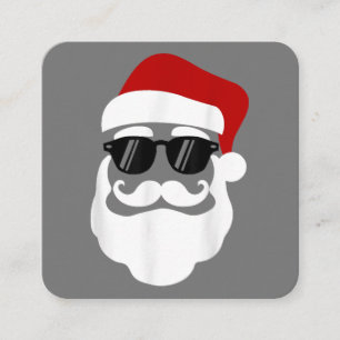 Tomte Claus med solglasögon Rolig juldesign Fyrkantigt Visitkort