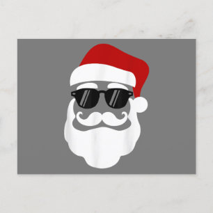 Tomte Claus med solglasögon Rolig juldesign Helg Vykort