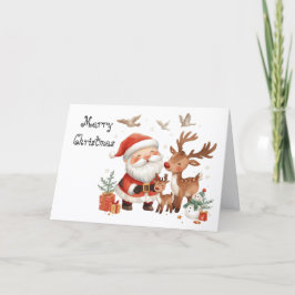 Tomte Claus och hans medhjälpare & fantasifull jul Kort