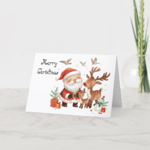 Tomte Claus och hans medhjälpare & fantasifull jul Kort