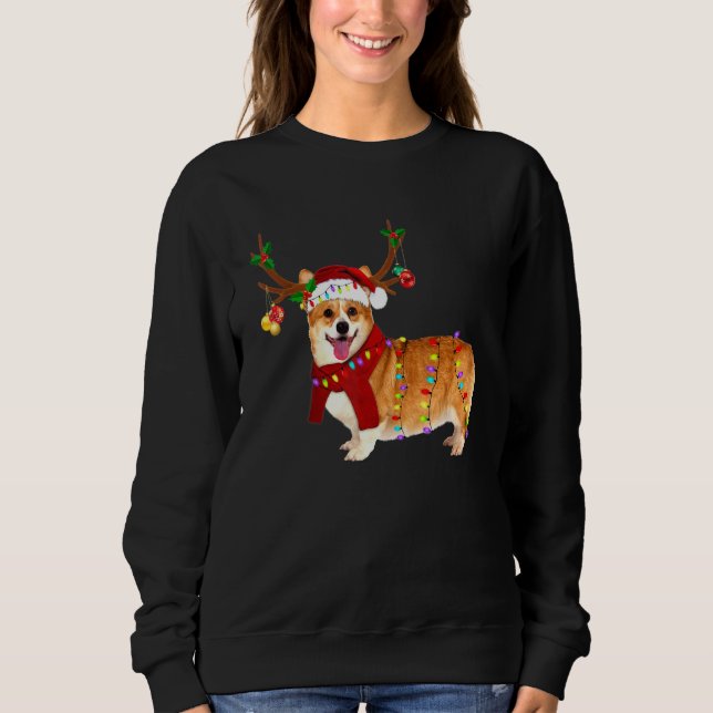 Tomte Corgi Ren Ljus Jul T Shirt (Framsida)