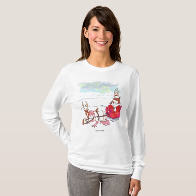 Tomte Coup kvinnor vit långärmad T-shirt (Hel framsida)