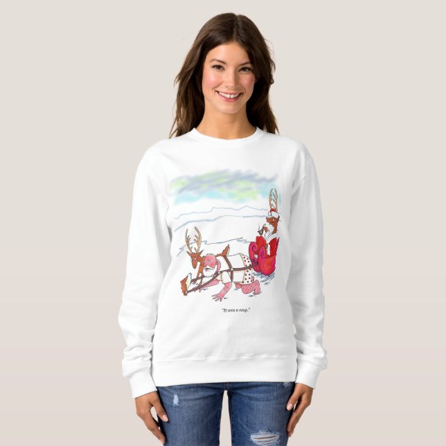 Tomte Coup kvinnor vit sweatshirt T Shirt (Hel framsida)