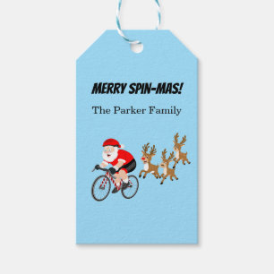 Tomte cyklar med renar presentetikett