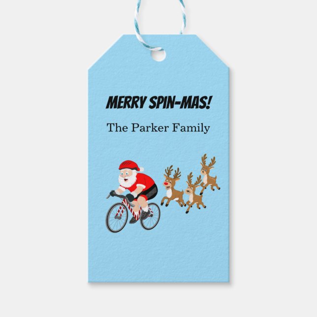 Tomte cyklar med renar presentetikett (Framsidan)