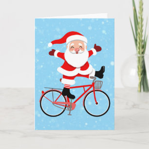 Tomte cyklar på en cykel kort
