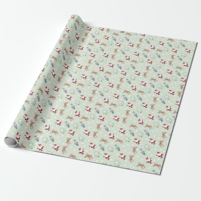 Tomte dekor presentpapper (Utrullad)