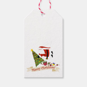 Tomte delar ut julglädje! presentetikett