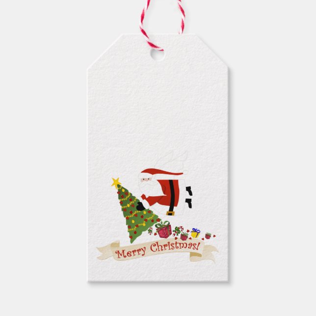 Tomte delar ut julglädje! presentetikett (Framsidan)