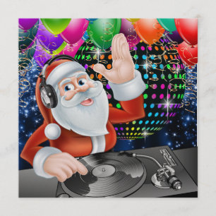 Tomte DJ Disco Jul / Nyår Inbjudan