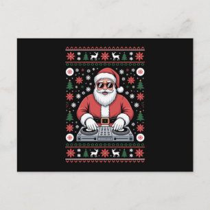 Tomte DJ jul ful jultröja Snöflinga Helg Vykort