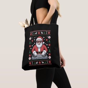 Tomte DJ Jul Fula Jultröja Snöflinga Tygkasse