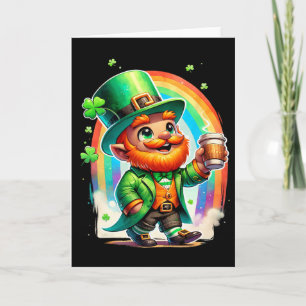 Tomte dricker kaffe irländska St Patrick's Day Kort