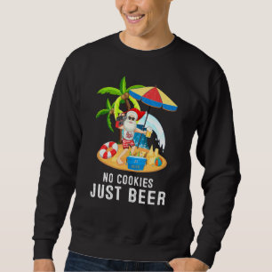 Tomte dricker öl sommar strand semester lång ärmad tröja