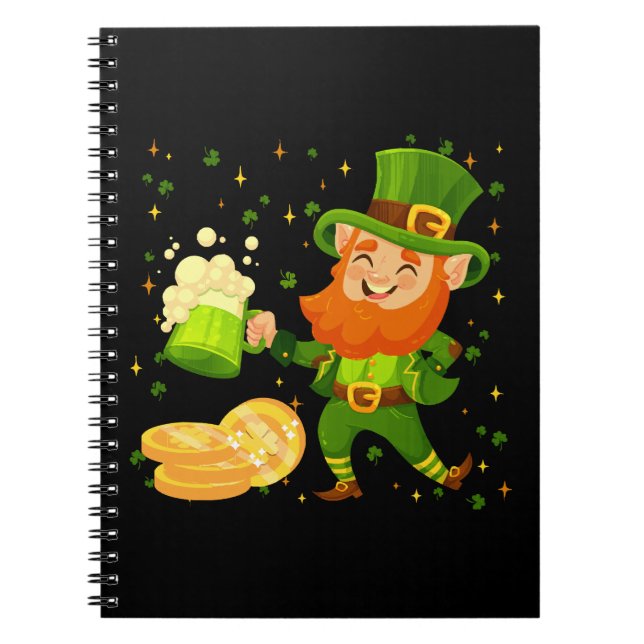 Tomte dricker öl St. Patricks dag Anteckningsbok (Framsidan)