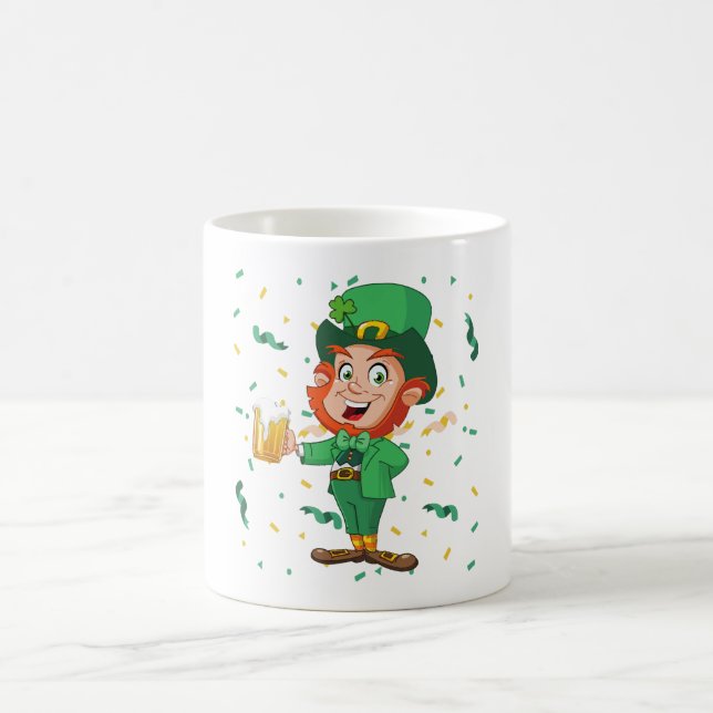 Tomte dricker öl St. Patricks dag Kaffemugg (Center)