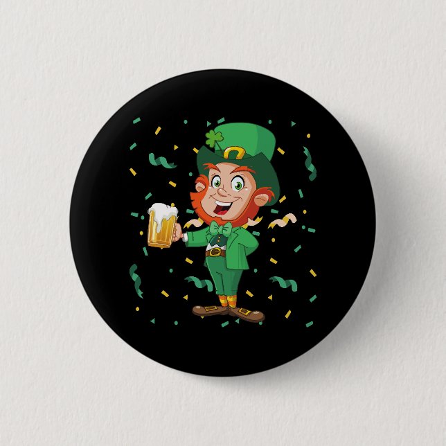 Tomte dricker öl St. Patricks dag Knapp (Framsida)
