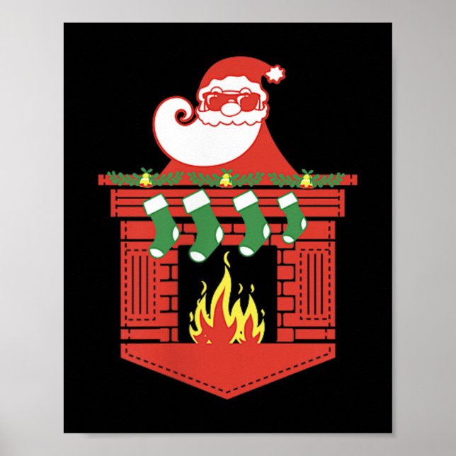 Tomte Eldstad Cket Rolig Jul  Poster (Framsidan)