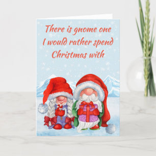 Tomte en hellre tillbringa julen helgkort