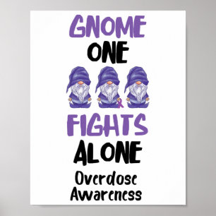 Tomte En Kämpar Ensam Lila Band Överdos Medvetenhe Poster