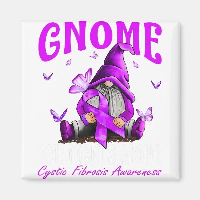 Tomte En Kämpar Ensam Medvetenhet om Cystisk Fibro Magnet (Framsidan)