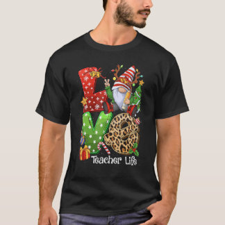 Tomte Familj Jul För Kvinnor Män - KÄRLEK Lärare T Shirt