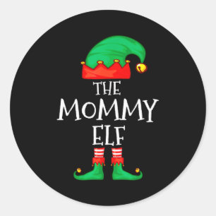 Tomte Familj Jul Mamma Mor Elf Jul Swe Runt Klistermärke