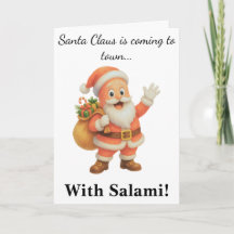 Tomte farbror kommer till stan.. Med Salami! 
