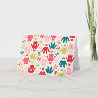 Tomte Färgrik kappa och skor Mönster Helgkort