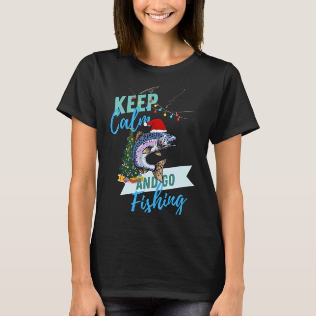 Tomte fiskar efter jul t shirt (Framsida)