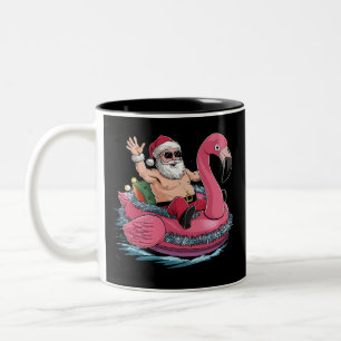 Tomte Flamingo Flotte Jul I Juli Sommar Två-Tonad Mugg