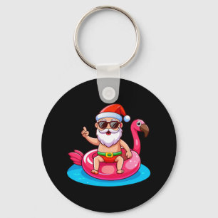Tomte Flamingo Flotte Strand Rolig Jul i Juli Somm Nyckelring