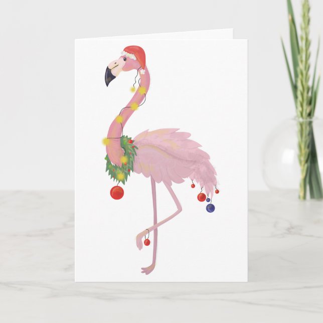 tomte flamingo helgkort (Framsida)