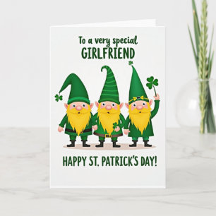 Tomte Flicka Glad St Patricks-kort Kort