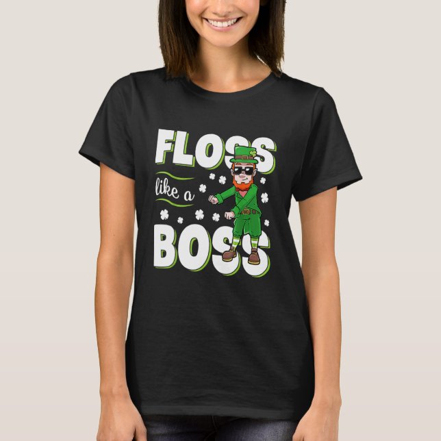 Tomte Flossa Som En Boss St Patricks Day Pojkar  T Shirt (Framsida)