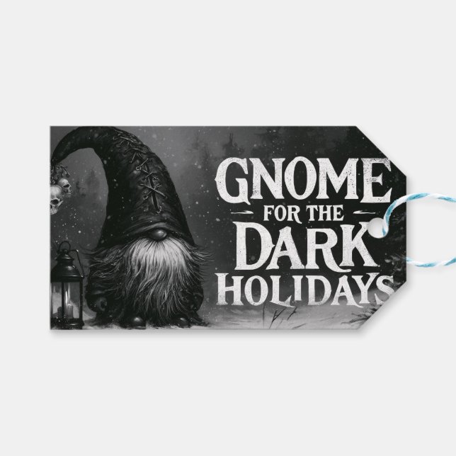 Tomte för de mörka högtiderna Skräckinjagande vint Presentetikett (Framsidan (Horisontell))