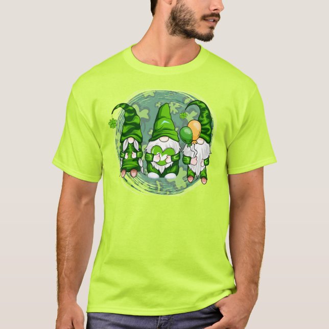 Tomte för St. Patrick's Day med Shamrock-54989 T Shirt (Framsida)