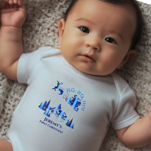 Tomte Första julen Blå Lägg till namn T Shirt