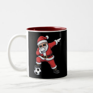 Tomte Fotboll Dabbing Tomte Julpresent Jul Två-Tonad Mugg