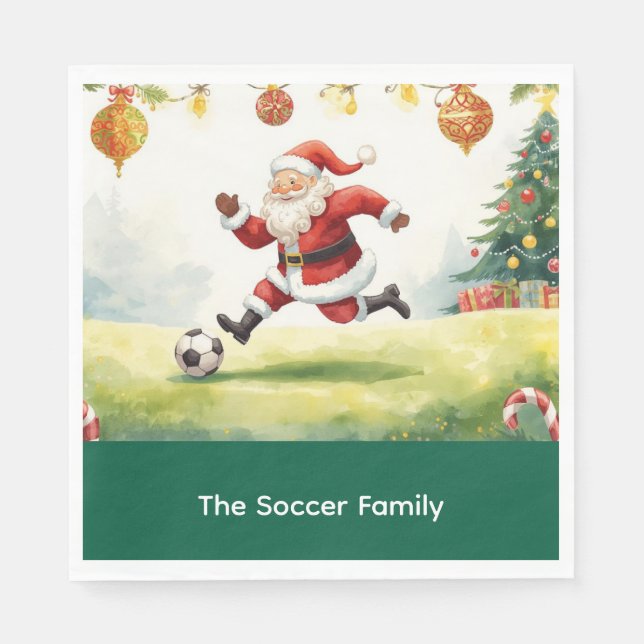 Tomte  Fotboll Julfest  Pappersservett (Framsidan)