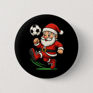 Tomte fotbollsspelare jul Xmas pojkar män barn T Knapp