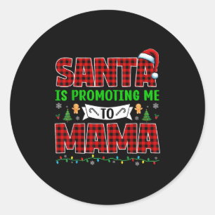 Tomte Främjar Mig Till Mamma Jul Graviditet Förvän Runt Klistermärke