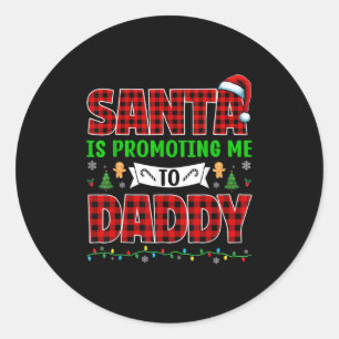 Tomte Främjar Mig Till Pappa Jul Graviditet Upplev Runt Klistermärke