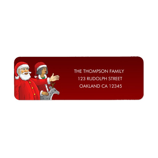 Tomte & fru Tomte. Returadress Etikett (Framsidan)