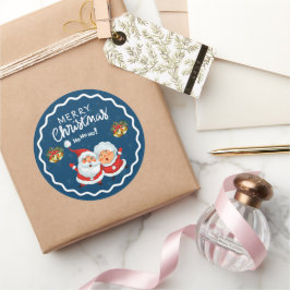 Tomte & fru Tomte – söta juldesign Runt Klistermärke